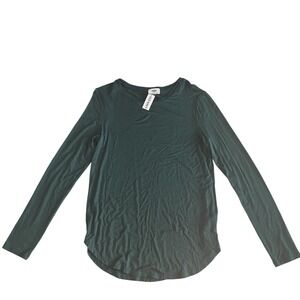 NWT Old Navy Women's Size M Long Sleeve Round Neck Forest Emerald Green